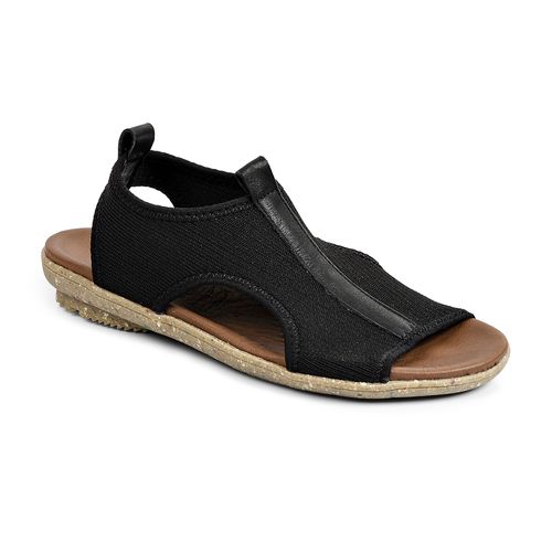 Maria Women’s Floater Preto Leather Sandals